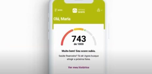 Tela do aplicativo Score Serasa
